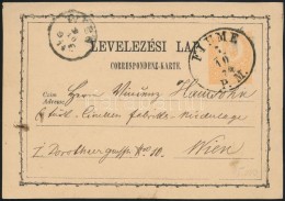 1874 Díjjegyes LevelezÅ‘lap / PS-card 'FIUME P. M.' - 'WIEN' - Autres & Non Classés