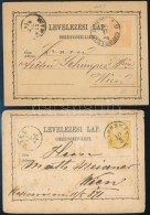 1871-1874 4 Db 2kr Díjjegyes LevelezÅ‘lap, Klf Típusok és Színek / 4 Different 2kr... - Autres & Non Classés