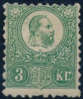 1871 Réznyomat 3kr élénkzöld, Javított Gumival, Festékfolt A 'k'... - Other & Unclassified