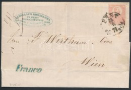 1871. 05. 25. KÅ‘nyomat 5kr Levélen / Mi 3 On Cover 'PEST' - Wien - Autres & Non Classés