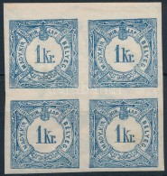 ** 1898 Hírlapilleték 1kr ívszéli Négyestömb / Newspaper Duty Stamp 1kr... - Other & Unclassified