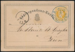 1870 Díjjegyes LevelezÅ‘lap / PS-card Kék / Blue 'KOPRIVNICA' - 'WIEN' - Otros & Sin Clasificación