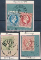 1867 4 Db Bélyeg 1871-es Bélyegzésekkel / 4 Stamps  On Cuttings With Cancellations 1871 - Otros & Sin Clasificación