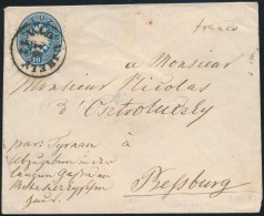 ~1864 10kr Levélen / On Cover 'VÁG UJHELY' - 'PRESSBURG' - Other & Unclassified