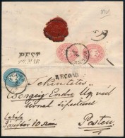 1863 10kr + 1864 5kr Pár Lerövidített Levélen / Mixed Franking On Shortened Cover... - Autres & Non Classés