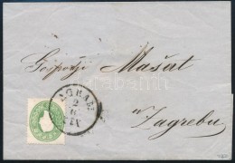 ~1863 3kr Helyi Levélen / On Local Cover 'AGRAM' Signed: Puschmann - Otros & Sin Clasificación