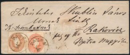 1862 5kr + 10kr Levélen / On Cover 'PACSA' - 'SZALA-EGERSZEG' - 'OEDENBURG' - 'PRESSBURG' - 'RAKOVICZ' - Other & Unclassified