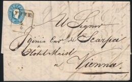 1862 15kr Levélen / On Cover 'FIUME' - 'WIEN' - Otros & Sin Clasificación