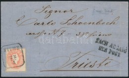 1861 5kr Levélen / On Cover 'FIUME' - 'TRIESTE' - Autres & Non Classés