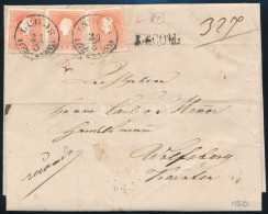 1860 3 X 5kr + 10kr Ajánlott Levélen / On Registered Cover ,,LUGOS' - ,,TEMESVÁR' -... - Otros & Sin Clasificación