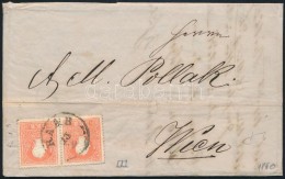 1860 5kr II Pár Levélen / Pair On Cover 'RAAB' - Autres & Non Classés