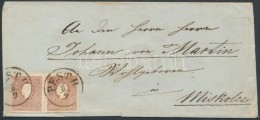 1859-1861 2 X 10kr Levélen / On Cover 'PESTH' - 'MISKOLCZ' - Autres & Non Classés