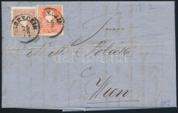 1859 5kr I + 10kr I Levélen / On Cover 'DEBRECZIN' - 'WIEN' - Otros & Sin Clasificación