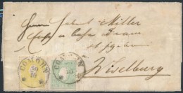 1858-1861 2kr + 3kr Zöld / Green Levélen / On Cover 'COMORN' - 'WIESELBURG' - Autres & Non Classés