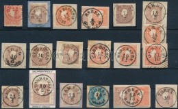 1858 20 Db Bélyeg Luxus Bélyegzésekkel, Közte Piros 'BUTTYIN Im Banat' / 20 Stamps With... - Autres & Non Classés
