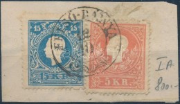 1858 15kr I. + 5kr I. Kivágáson / On Cutting 'FELSÅ-BÁNYA' (Gudlin 200 P) - Otros & Sin Clasificación