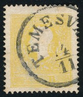 O 1858 2kr II Sárga / Yellow 'TEMESV(ÁR)' Certificate: Steiner - Autres & Non Classés
