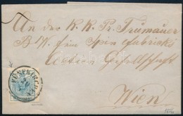 1856 Lemezhibás 9kr Levélen / With Plate Flaw On Cover 'FÜNFKIRCHEN' - 'WIEN' Signed: Seitz - Otros & Sin Clasificación