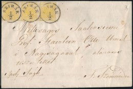 ~1855 1kr MP Hármascsík Levélen / Stripe Of 3 On Cover 'SZIRÁK' -... - Otros & Sin Clasificación