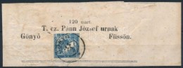 1851 Hírlapbélyeg Teljes Címszalagon / Newspaper Stamp On Complete Wrapper 'GÖNYÅ' - Otros & Sin Clasificación