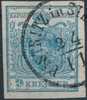 O 1850 9kr HP II Lemezhibás Bélyeg / With Plate Flaw 'BISTRITZ In SI(EBENBÜRGEN)' - Otros & Sin Clasificación