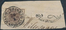 1850 6kr 'MARM-SZIGETH' + 'Recomandirt' Bélyegzés Kivágáson / On Cutting - Other & Unclassified