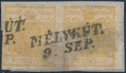 1850 2kr Pár Kivágáson / Pair On Cutting 'MÉLYKÚT' (Gudlin 350 P) - Autres & Non Classés