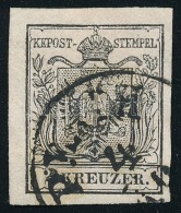 O 1850 2kr MP III B Mélyfekete / Deep Black 'PESTH' Certificate: Steiner - Autres & Non Classés