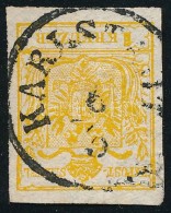 O 1850 1kr HP III. B Sötét Kadmium Sárga / Deep Cadmium Yellow ,,KARLST(AD)T' Certificate:... - Otros & Sin Clasificación