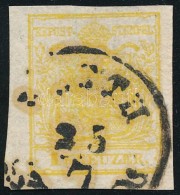 O 1850 1kr HP III. Kadmiumsárga / Cadmium Yellow ,,PESTH' Certificate: Steiner - Other & Unclassified