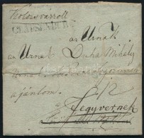 1838 Portós Levél Törökszentmiklósra, Majd Továbbítva Fegyvernekre /... - Autres & Non Classés