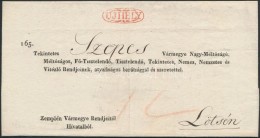 1833 Hivatalos Levél / Official Cover Piros/red 'UJHELY' - Lötse - Other & Unclassified