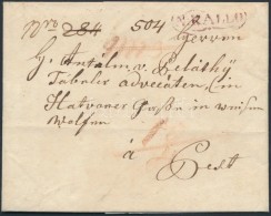 1832 Portós Levél / Unpaid Cover Piros / Red 'N.KALLO' - Pesth - Other & Unclassified