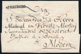 1824 Franco Levél Hátoldali 2kr Portóval 'v.PRESBURG' - Modern Certificate: Czirók - Autres & Non Classés