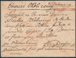 1816 Portós Levél / Unpaid Cover Piros / Red 'v DEBRECZIN' - Hunzdorfini - Sonstige & Ohne Zuordnung