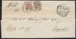 1851 6kr HP Ib Pár/pair 1 1/2 Latos Ex Offo Levélen / On 1 1/2 Lath Ex Offo Cover 'FESTUNG OFEN' -... - Andere & Zonder Classificatie