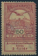 * 1913 Arvíz 50f Kék Alapnyomat Nélkül / Mi 140, Blue Burelage Omitted (sarokhiány... - Autres & Non Classés