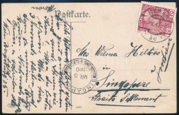 1910 Képeslap Szingapúrba / Postcard To Singapore - Otros & Sin Clasificación