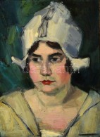 Gadányi JenÅ‘ (1896-1960): NÅ‘i Portré 1924. Olaj, Falemez, Jelzett,  Keretben, 42×32 Cm - Otros & Sin Clasificación