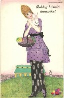 ** T1/T2 Boldog Húsvéti Ünnepeket! / Easter Art Postcard, B.K.W.I. 4691-3. S: Mela Koehler - Non Classés