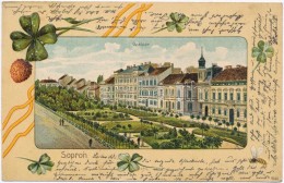 T2 Sopron, Oedenburg; Deák Tér, Lóherés Emb. Art Nouveau Litho Keret - Sin Clasificación