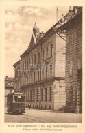 * T2 Nagyszeben, Hermannstadt, Sibiu; M. Kir. állami FÅ‘gimnázium Villamossal. Jos. Drotleff Nr. 82.... - Non Classés