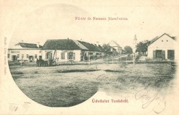 T2 Tenke, Tinca; FÅ‘ Tér, Ferenc József Utca, Rosenfeld Lajos üzlete, Vasraktár,... - Non Classés