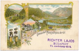T2/T3 1898 FenyÅ‘háza, Lubochna; Vág Folyó, FelsÅ‘ Zsilip, Vasúti út,... - Zonder Classificatie