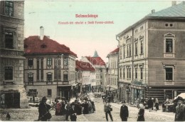 T2 Selmecbánya, Banska Stiavnica; Kossuth Tér és Deák Ferenc Utca, Piac, Herczog M.... - Non Classés