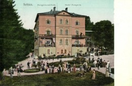 T2 Szliács, Sliac; Hungária Szálloda, Aranyozott Ablakok / Hotel With Golden Decorated Windows - Non Classés