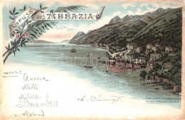 T2 1895 (Vorläufer!) Abbazia, Opatija; Louis Glaser, Floral, Litho - Non Classés