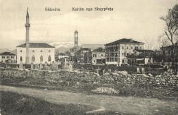 ** T1 Shkoder, Shkodra, Skutari; Kujtim Nga Shqypenja / Greetings From Albania, Street View With Mosque - Unclassified