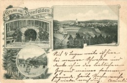 T2 1899 Bad Leonfelden, Markt-Platz, Kaiser Jubiläums Quelle In Steinwald / Spring, Market Square, Floral - Non Classés