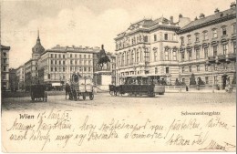 T2/T3 Vienna, Wien; Schwarzenbergplatz / Square, Horse Drawn Tram. B.K.W.I. No. 21. (EK) - Sin Clasificación